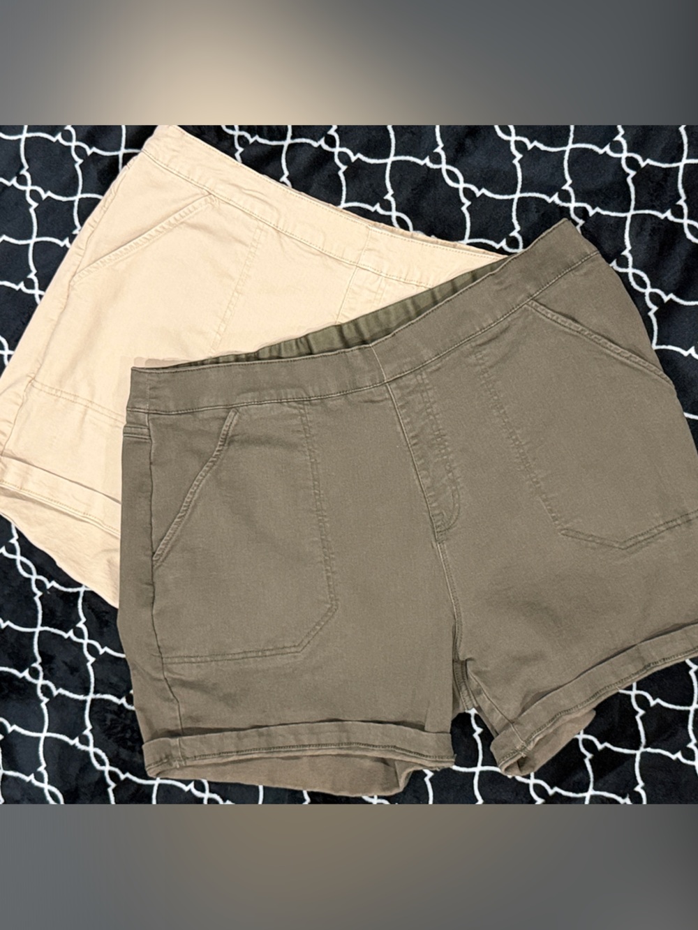 Nautica Women’s Casual Stretch Shorts - Olive and Khaki - set of 2
